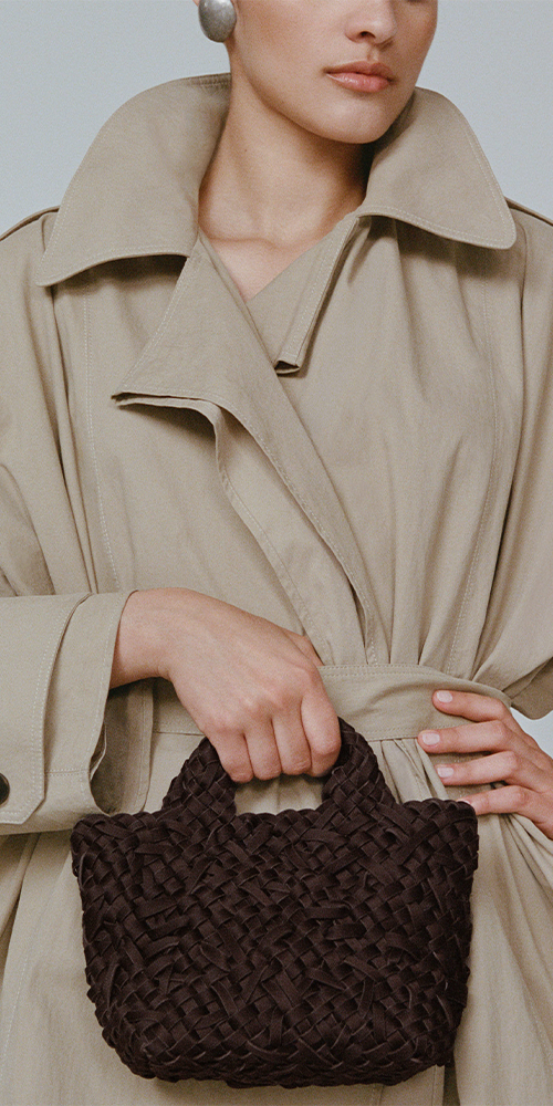 St. Barths Petit Tote Nest Weave Chocolate