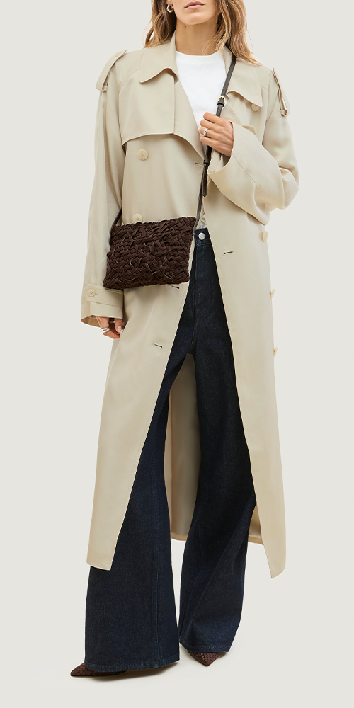 Soho Crossbody Nest Weave Chocolate