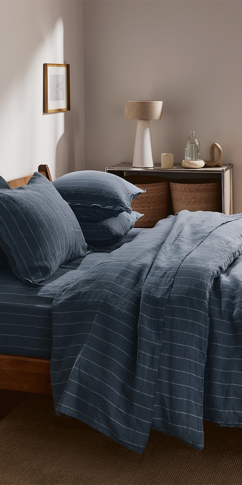 Linen Duvet Cover Dusk Stripe