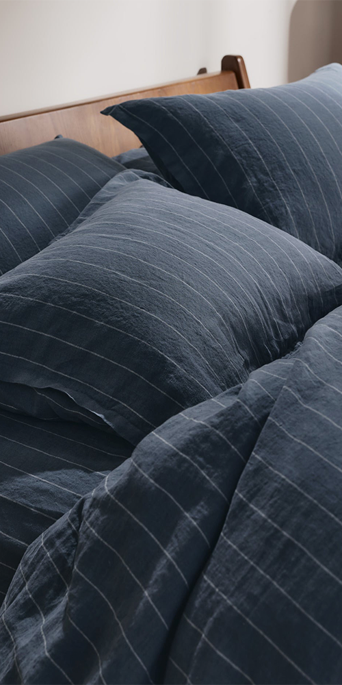 Linen Sham Set Dusk Stripe