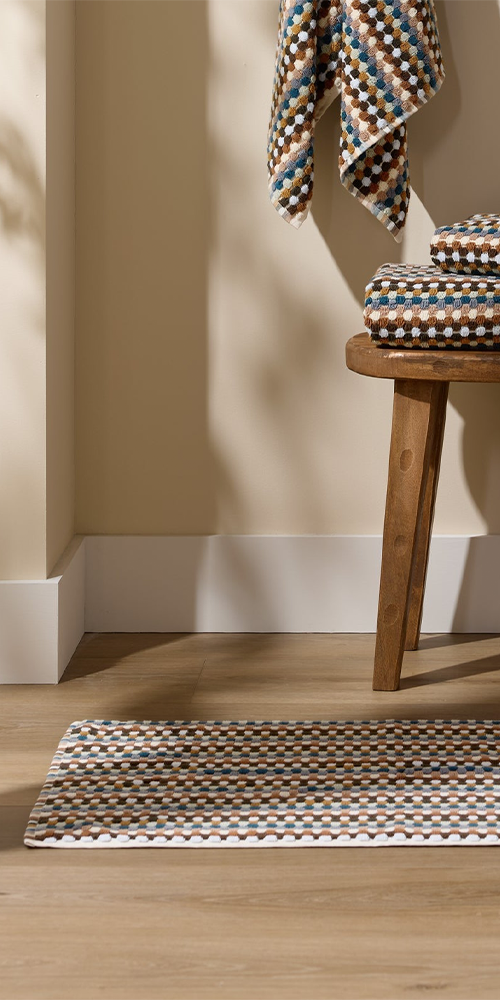Organic Mosaic Tub Mat Multi
