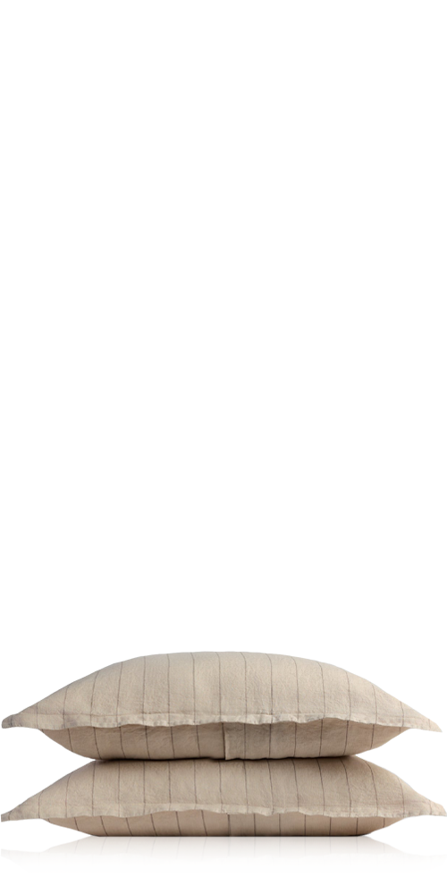 Linen Sham Set Bone Stripe