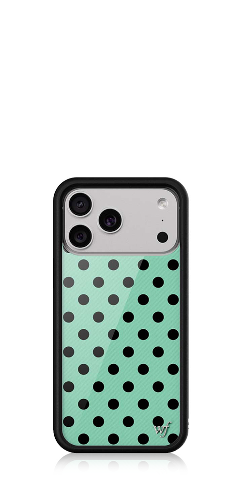 Polka Dot Turquoise and Black iPhone Case
