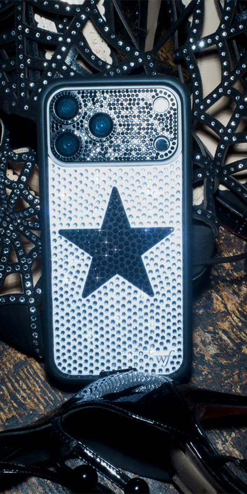 Rhinestone Star White and Black iPhone Case