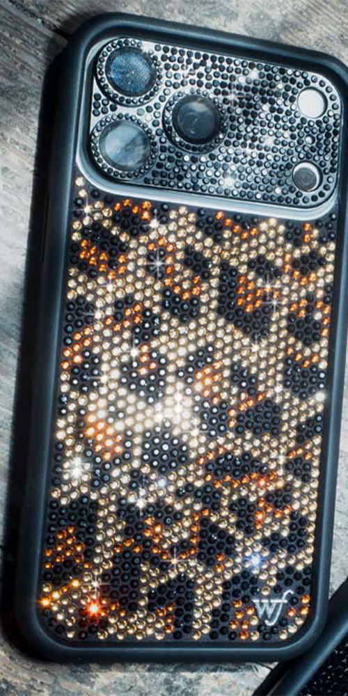 Rhinestone Meow iPhone Case