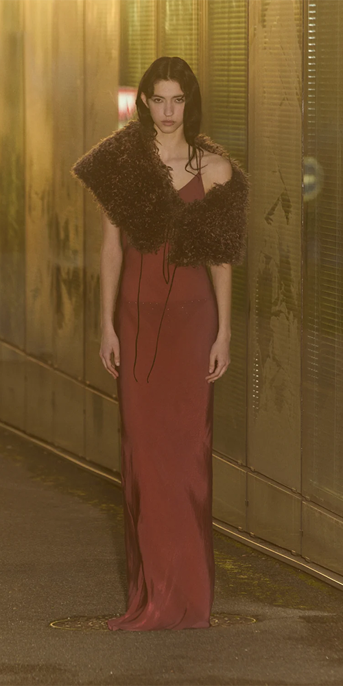 Low Back Bias Slip Dress Wine