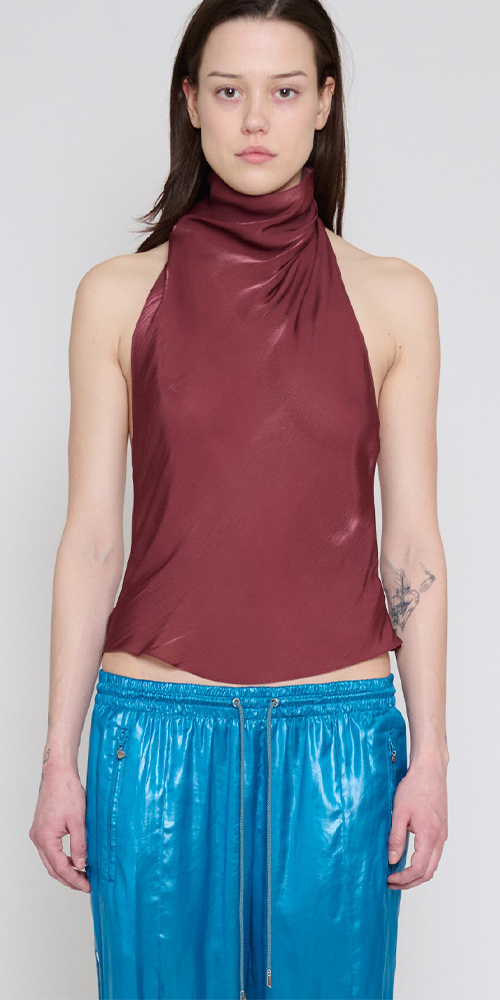 Low Back Halter Top Wine