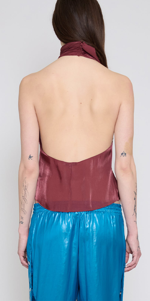 Low Back Halter Top Wine