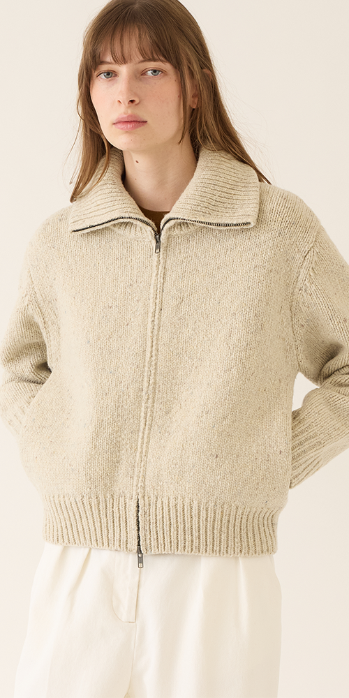 Irene Confetti Wool Alpaca Zip Cardigan