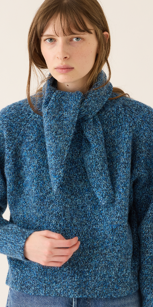 Daisy Speckled Wool Alpaca Baguette Scarf
