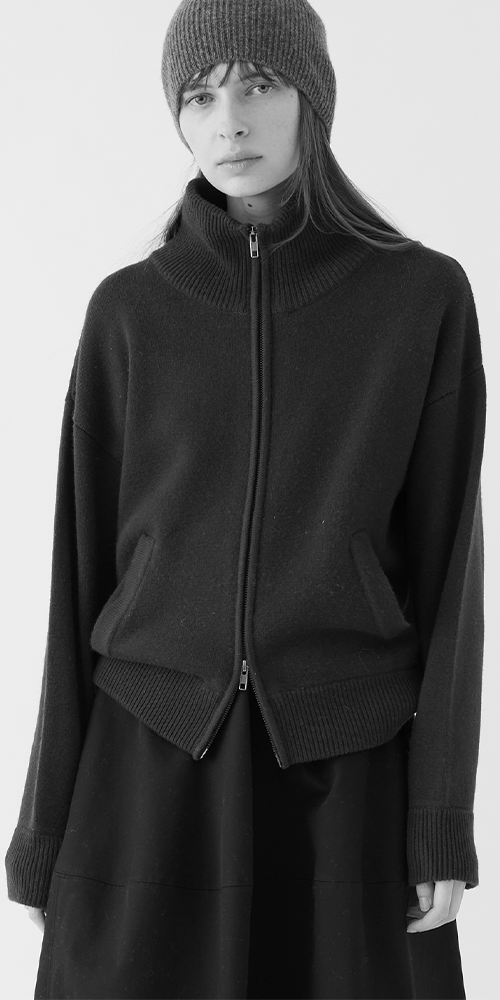 Cecily Wool Cashmere Zip Cardigan
