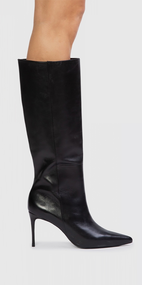 Kath 80MM Leather Boots Black