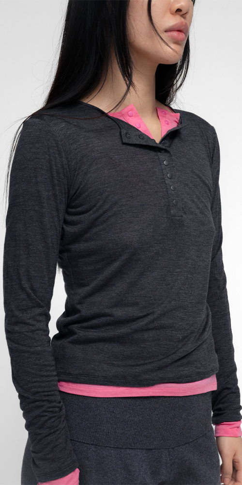 Haram Henley Top Charcoal