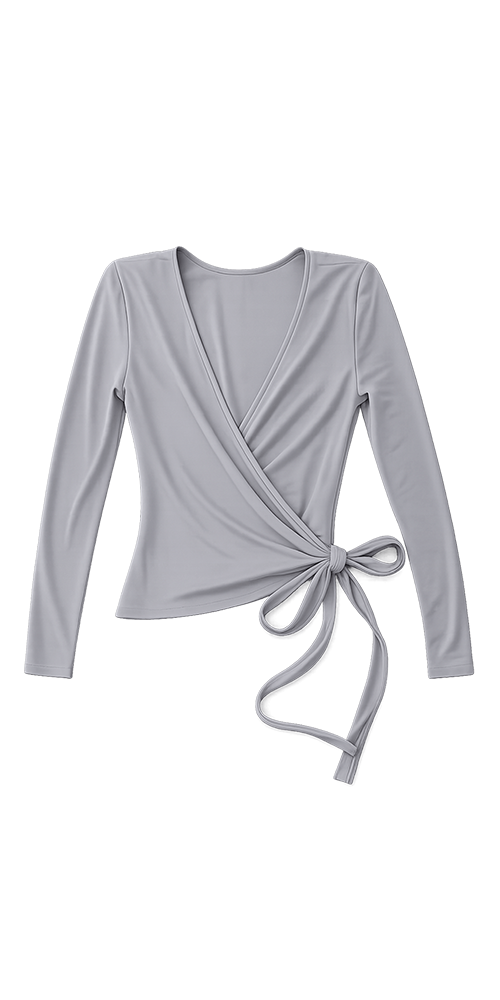 Ballerina Wrap Top Gray