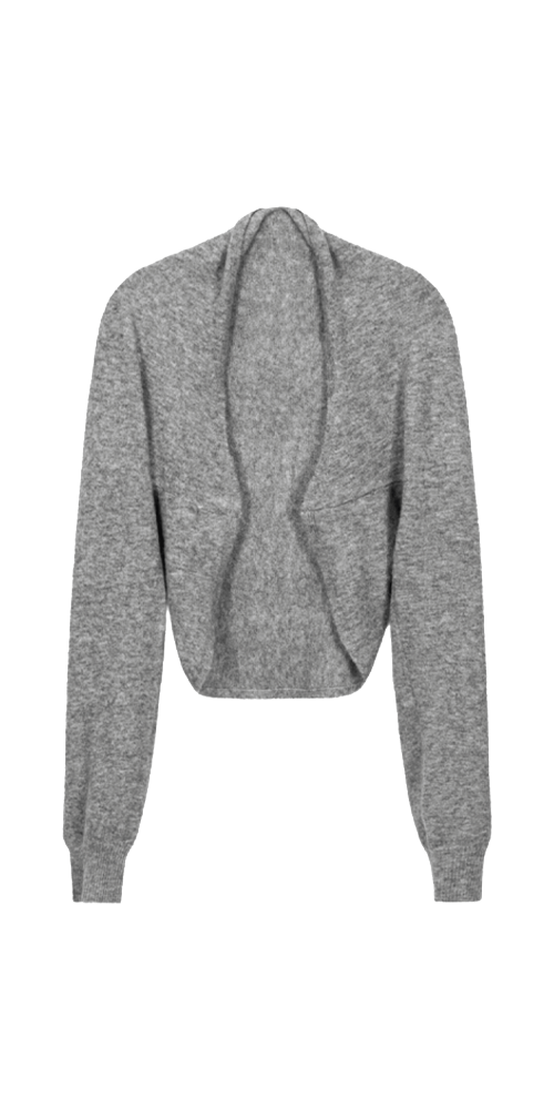 Cashmere Wool Multi-Way Bolero Top Heather Grey