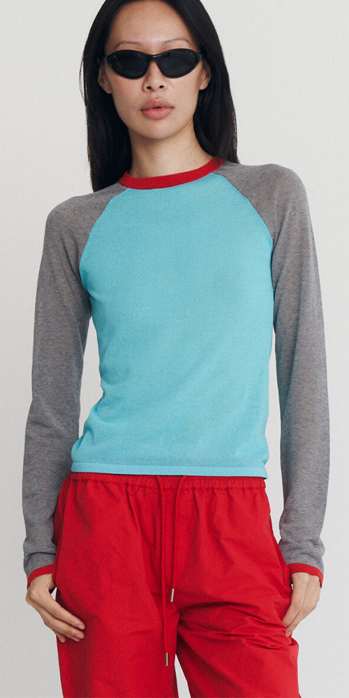 Mirinae Raglan Knit Top Geleira Multi