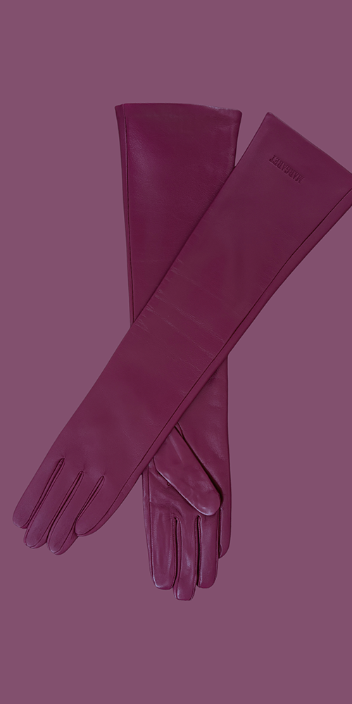 Leather Opera Gloves Berry