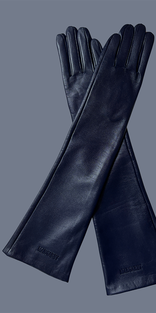 Leather Opera Gloves Navy