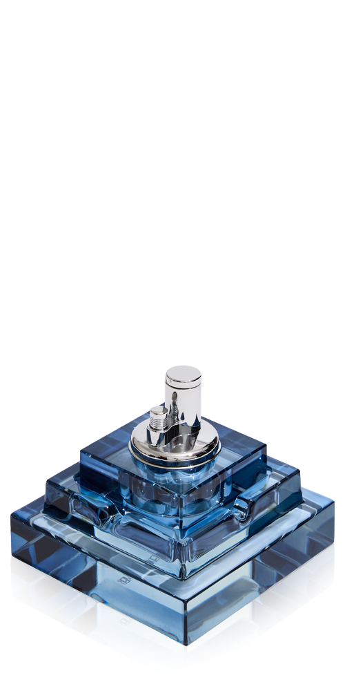 Square Glass Tabletop Lighter Ice Blue