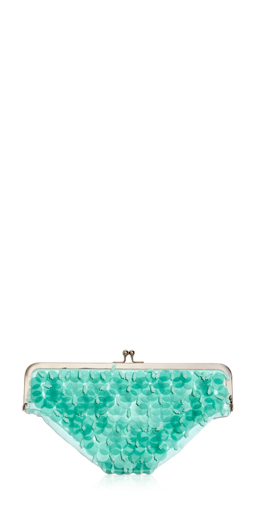 Undies Clutch Aqua Sequins