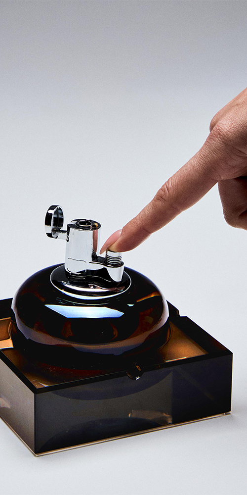 Glass Tabletop Lighter Espresso