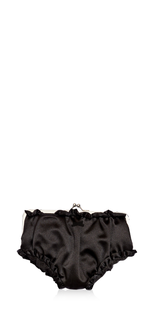 Undies Pouch Black Satin