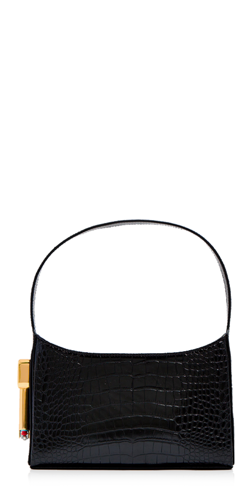 Burn Shoulder Bag Black Croc