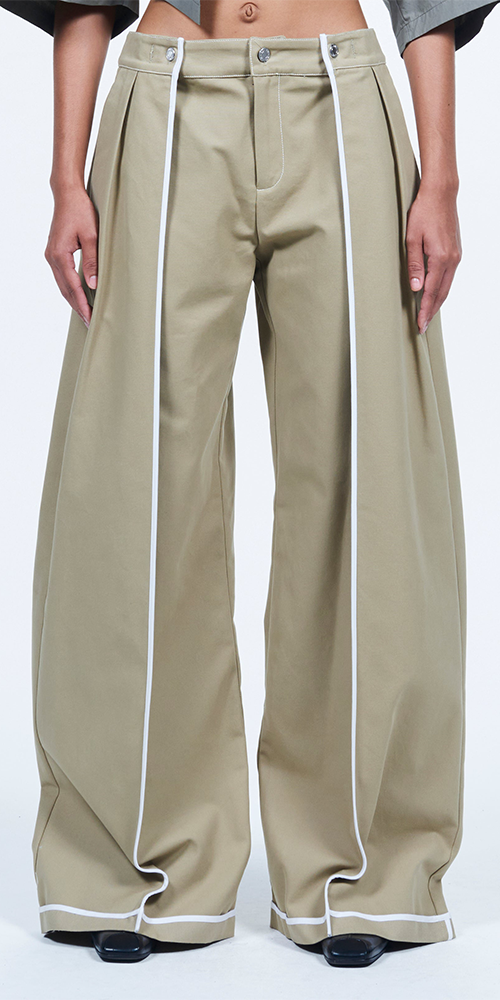 Binding Tuck Pants