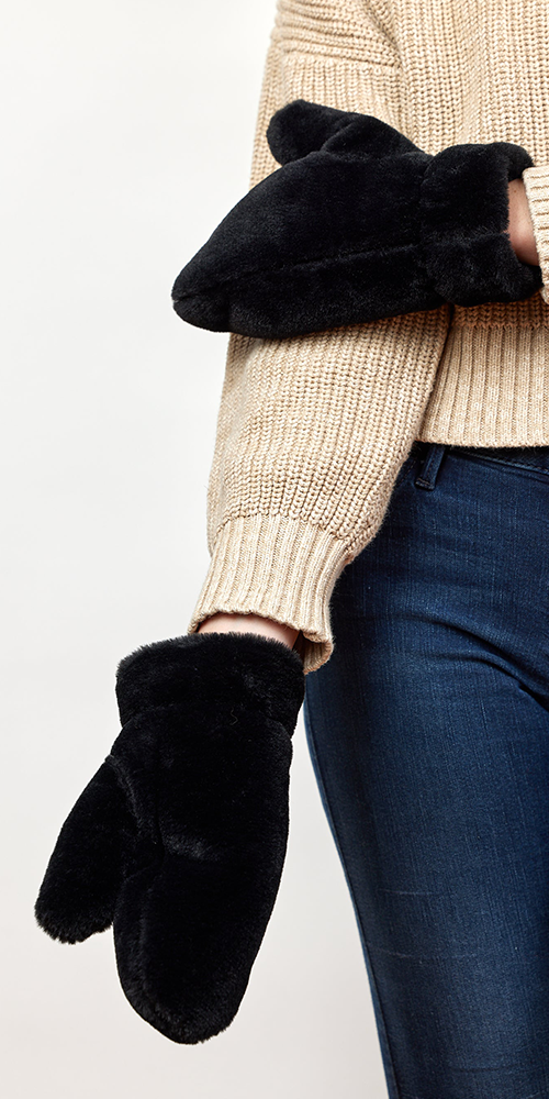 Faux Fur Mittens