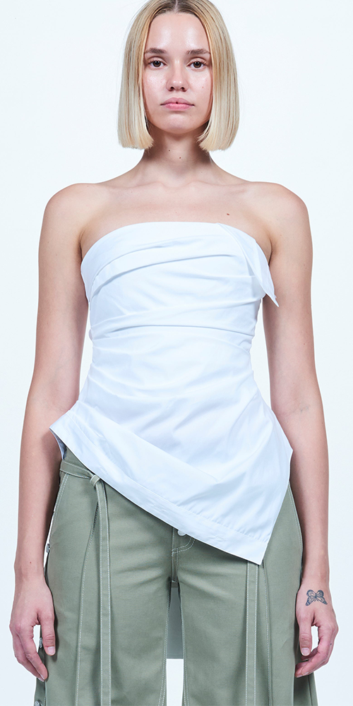 Draped Shirt Bustier