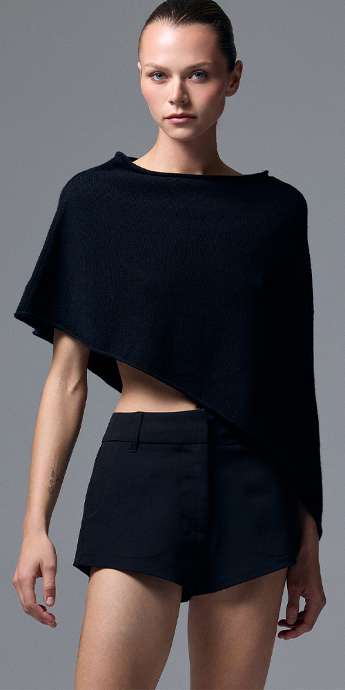 Wynn Cashmere Blend Cape Black