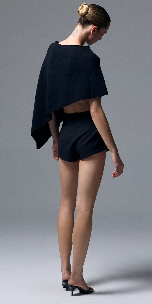 Wynn Cashmere Blend Cape Black