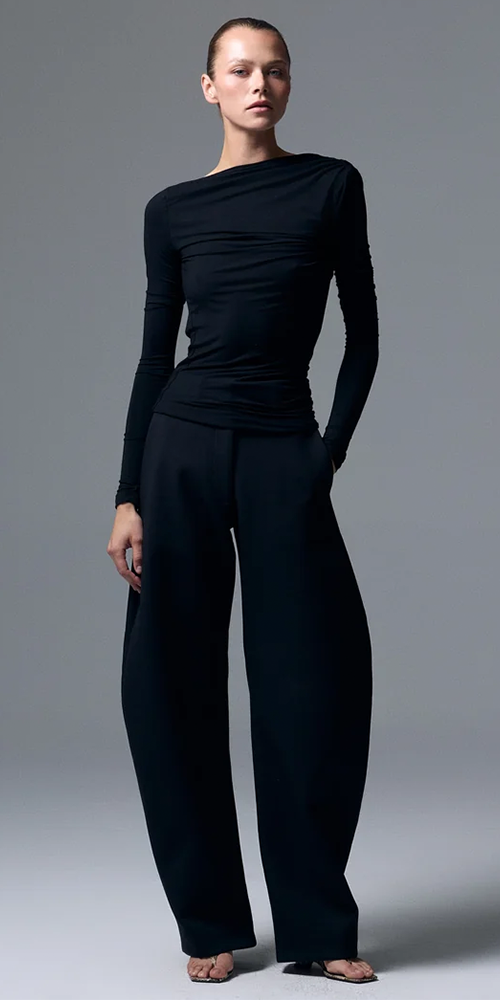 Romy Open Back Top Black