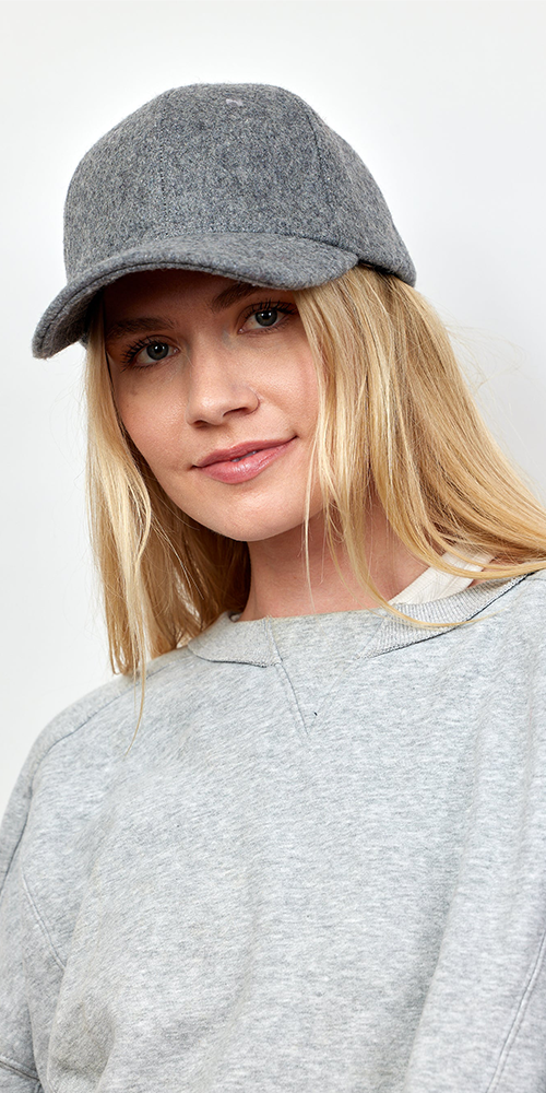Solid Shetland Baseball Cap Heather Grey