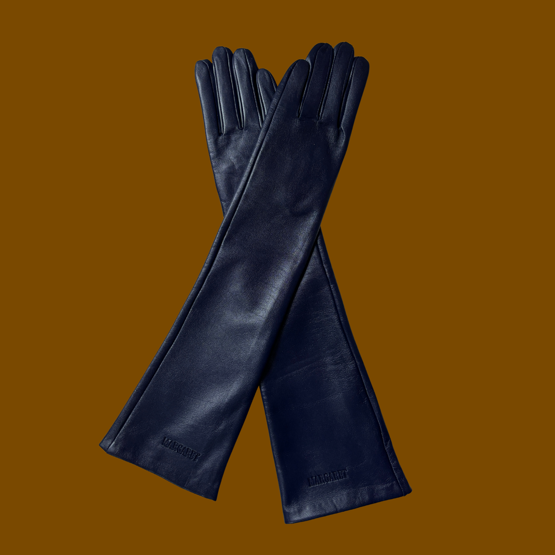 Leather Opera Gloves Navy