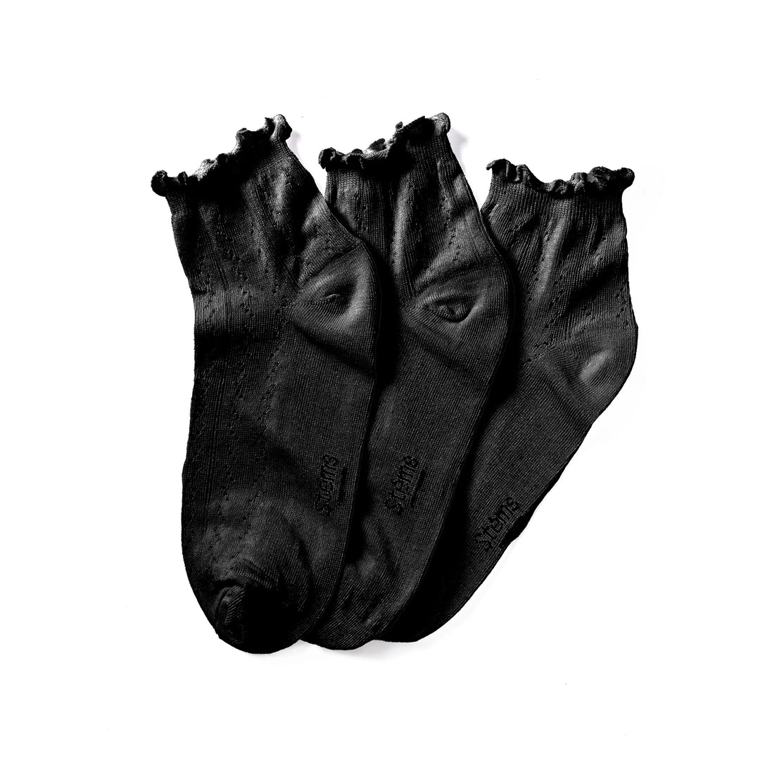 3-Pack Pointelle Mid Crew Socks