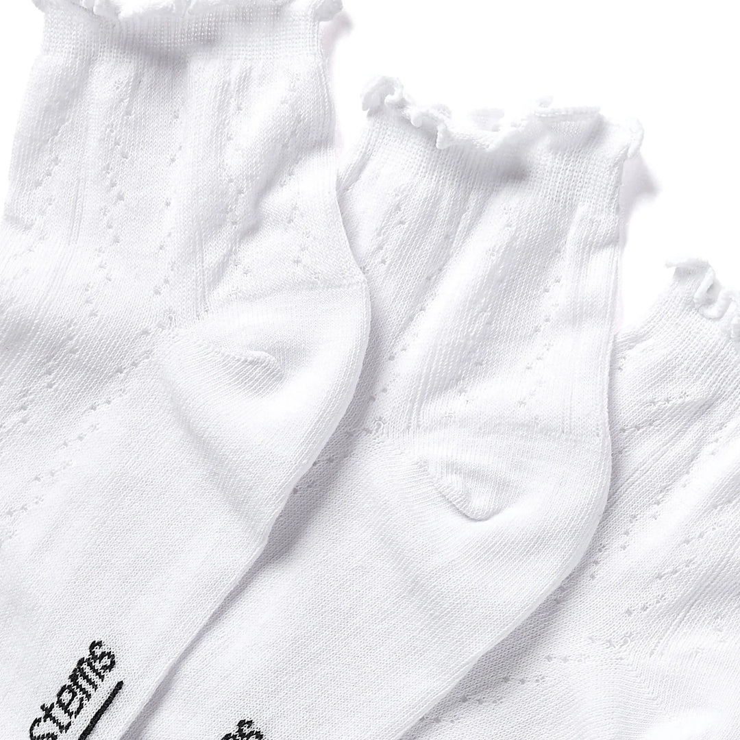 3-Pack Pointelle Mid Crew Socks