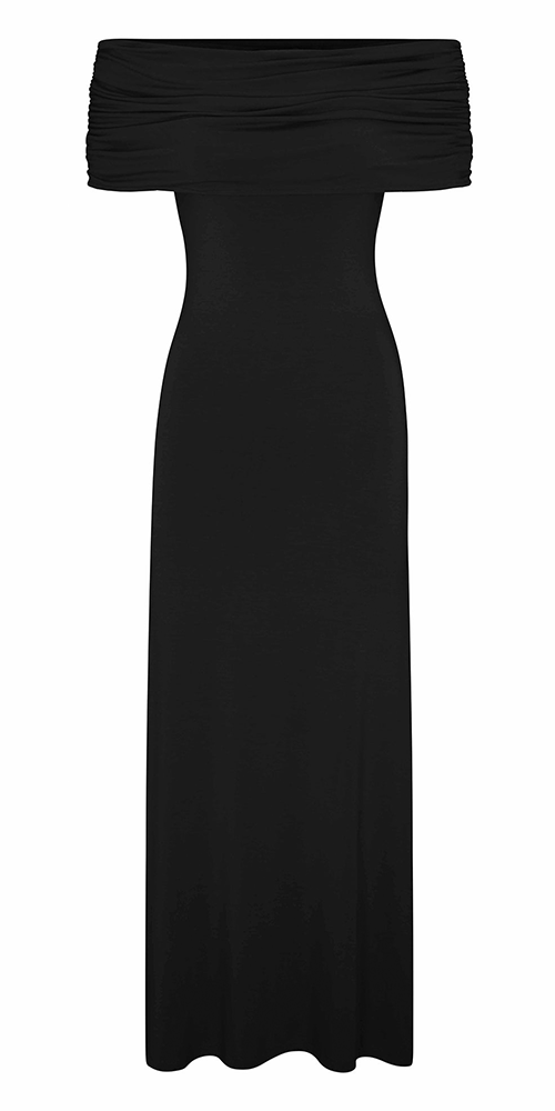 Ruched Off-The-Shoulder Maxi Dress