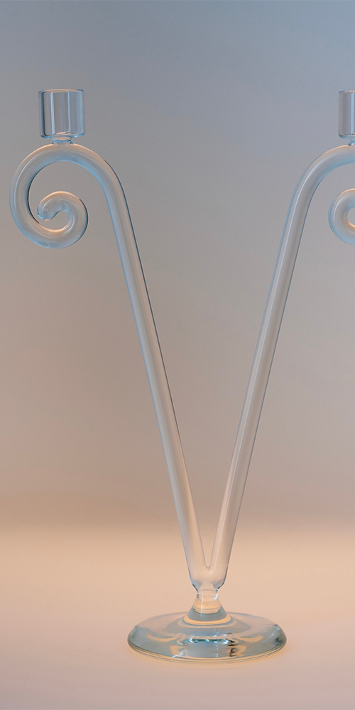 Double Stem Spiral Candleholder