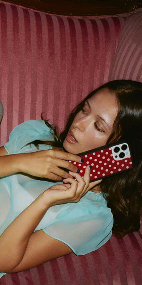 Polka Dot | Burgundy and Cream iPhone Case