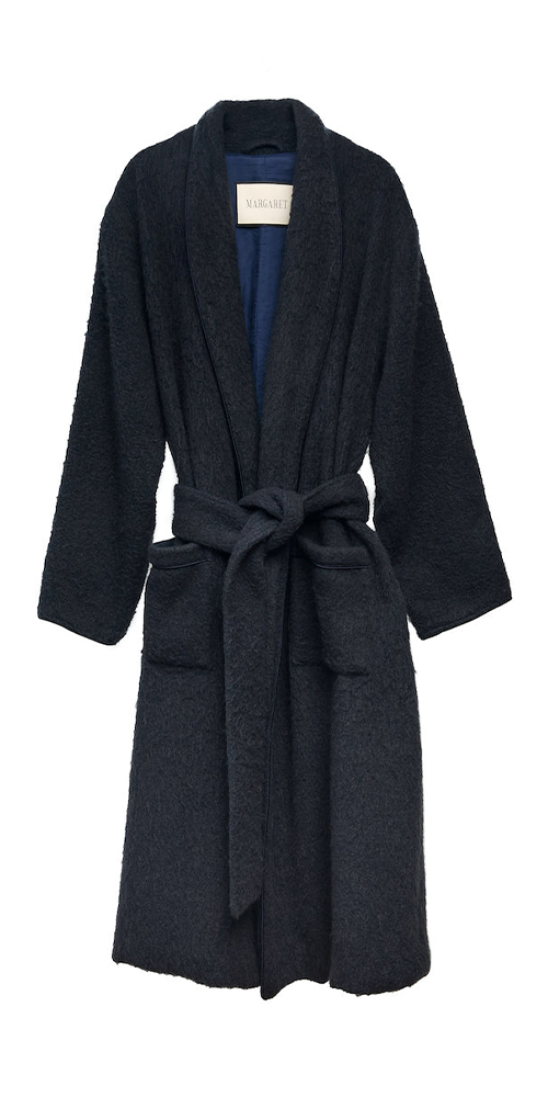 Wool robe coat Night Navy
