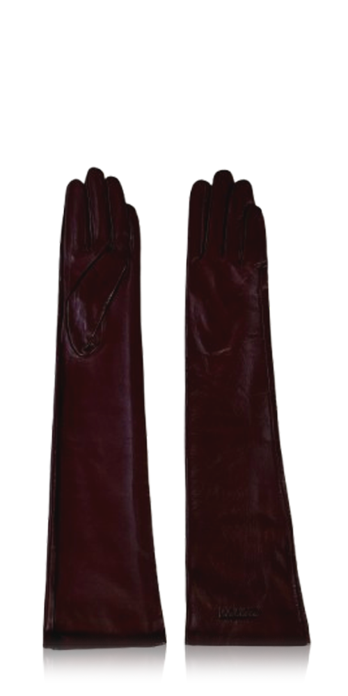 Leather opera gloves Choco Brown