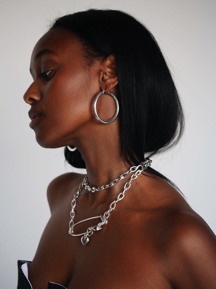 Large Tru Hoops Sterling Silver