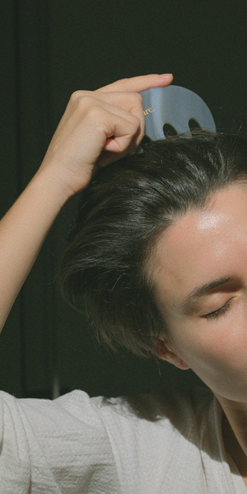 Natural Agate Scalp Comb for thick hair
