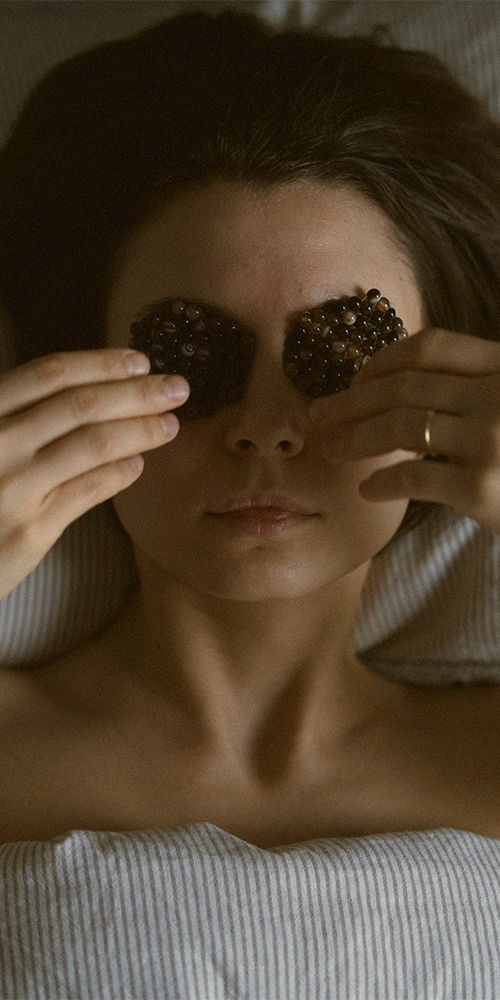 Natural Agate Stone Eye Patches Dark