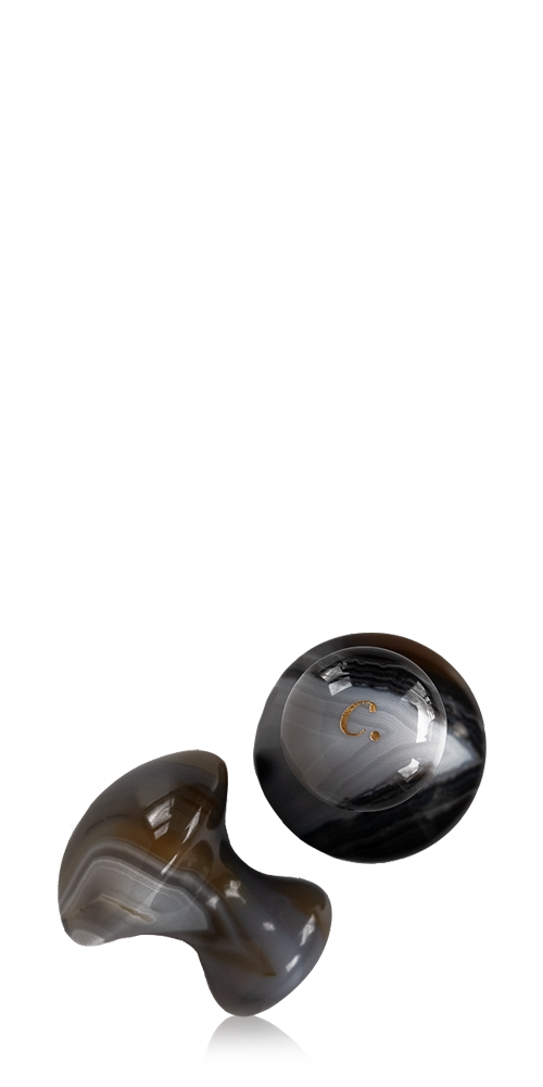 Natural Agate Mushroom Gua Sha Massager For Eye Care (Pair)