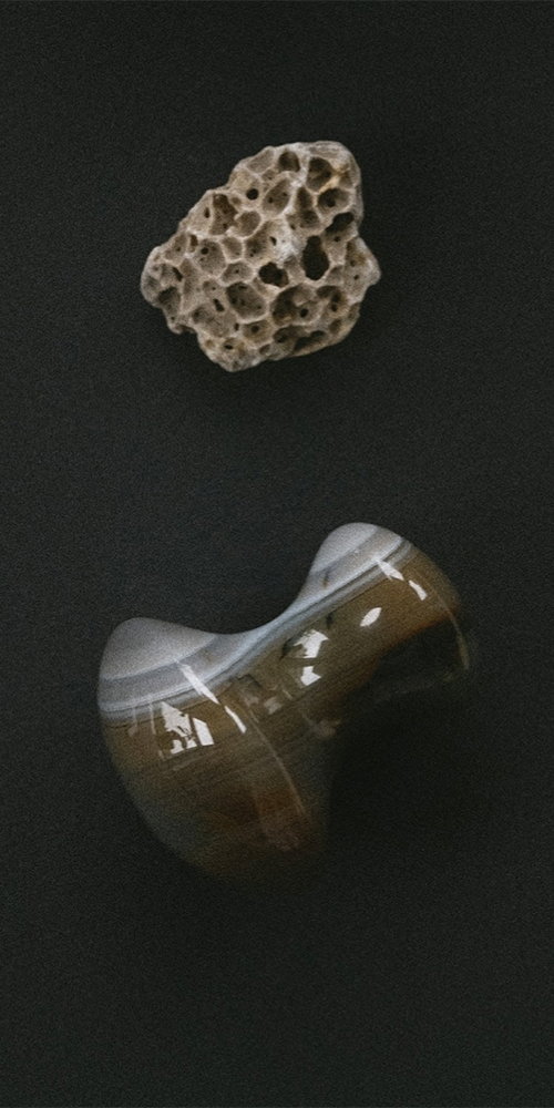 Natural Agate Mushroom Gua Sha Massager For Eye Care (Pair)