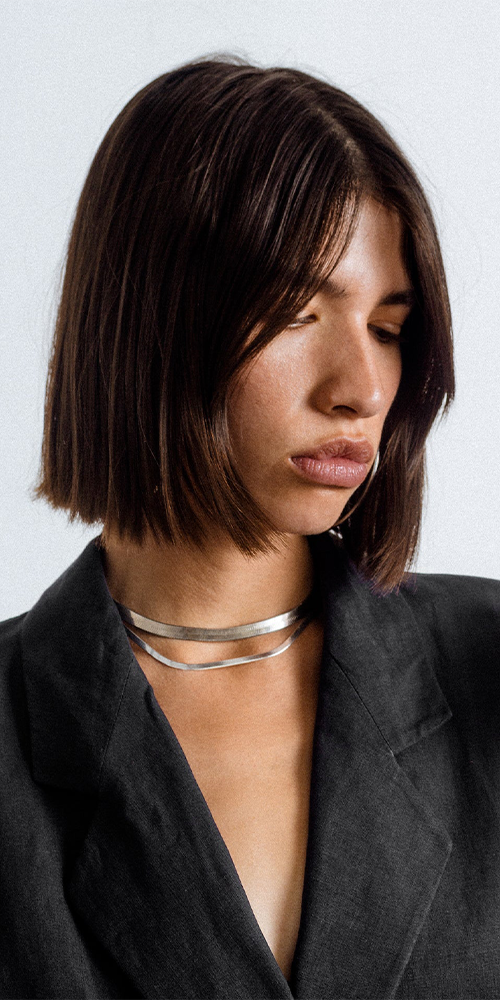 Sterling Silver Herringbone Necklace
