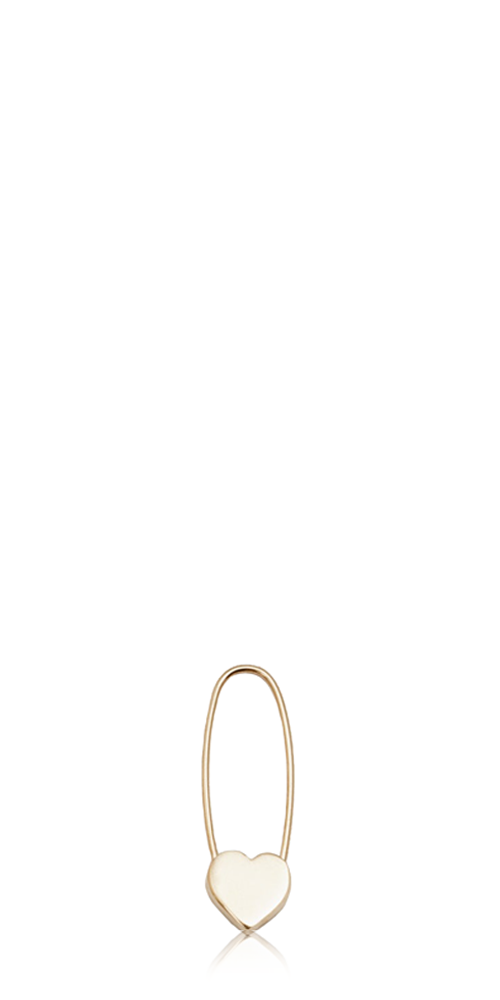 Heart Safety Pin Earring