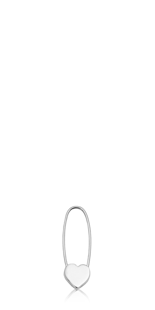 Heart Safety Pin Earring